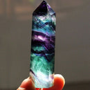 Natural Fluorite Crystal Colorful Striped Fluorite Quartz Crystal Stone Poi