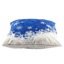Snowflake Blue Background Merry Christmas Gifts Flax Throw Pillow Case Cush X4S8