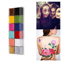Halloween 12Color Natural Make Up Face Body Paint Palette Fun Fancy Painting