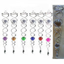 4 Piece 4.5-inch Spiral Crystal with Crystal. Wind /Spinner Ornament Accessory