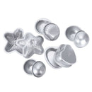 Metal Bath Bomb Molds Fizzies Set of 5, 2 Shell Shape, 4 Hemispheres (2-3/8