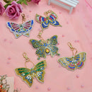 5pcs DIY Special Shaped Full Drill Butterfly Diamond Painting Keychain Kits A