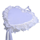 Wedding Ceremony Party Foam Rose Flower Ring Bearer Pillow Cushion White Decor