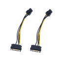 2x 15pin SATA to 6pin PCIe Express Graphics Adapter Cable for Video Card
