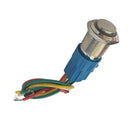 3Pcs 16mm Round Metal Push Button LED Illuminated Switch Green Red Blue IP65