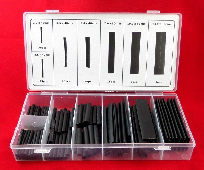 127 pc Heat Shrink Wire Wrap Assortment Set Tubing Electrical Connection Cable