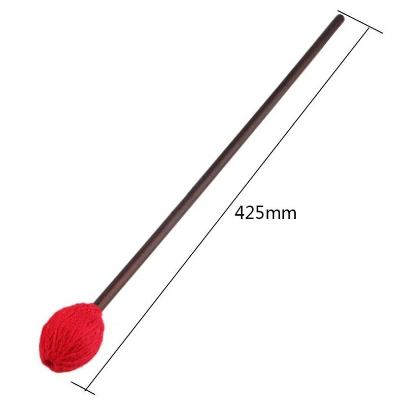 16 Inch Red Dark Brown Medium Hard Marimba Mallets 34Mm Yarn Head Maple Sha
