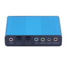 USB 6 Channels 5.1 External Optical Audio Sound Card S/PDIF for Laptop Blue
