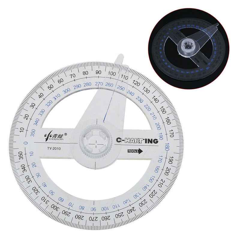 Portable Diameter Of 10cm Plastic 360 Degree Pointer Protractor RulSE