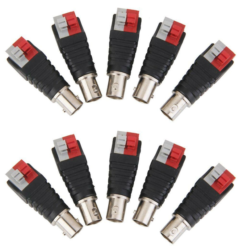 10 pcs Speaker Wire Cable to Audio FEMALE BNC Connector Adapter Jack Plug
