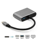 4 in-1 USB C Type-C To HDMI 4K VGA USB3.0 Audio Video Adapter K4U3 Charger I5Q8