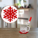 The Cellar Set of 4 Snowflake Coasters, Red, Christmas HOT Coasters Holiday X1G8