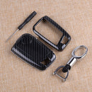 Carbon Fiber ABS Smart Key Fob Cover Case Chain Fit for VW Golf MK7 Skoda Karoq