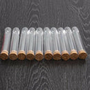 50Pcs/Lot 18X105mm Transparent Plastic Test Tube with Cork Stopper Round Bo H5F9