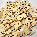 100pcs A to Z Wood Tile Black Letters Puzzle Alphabets Board Crafts
