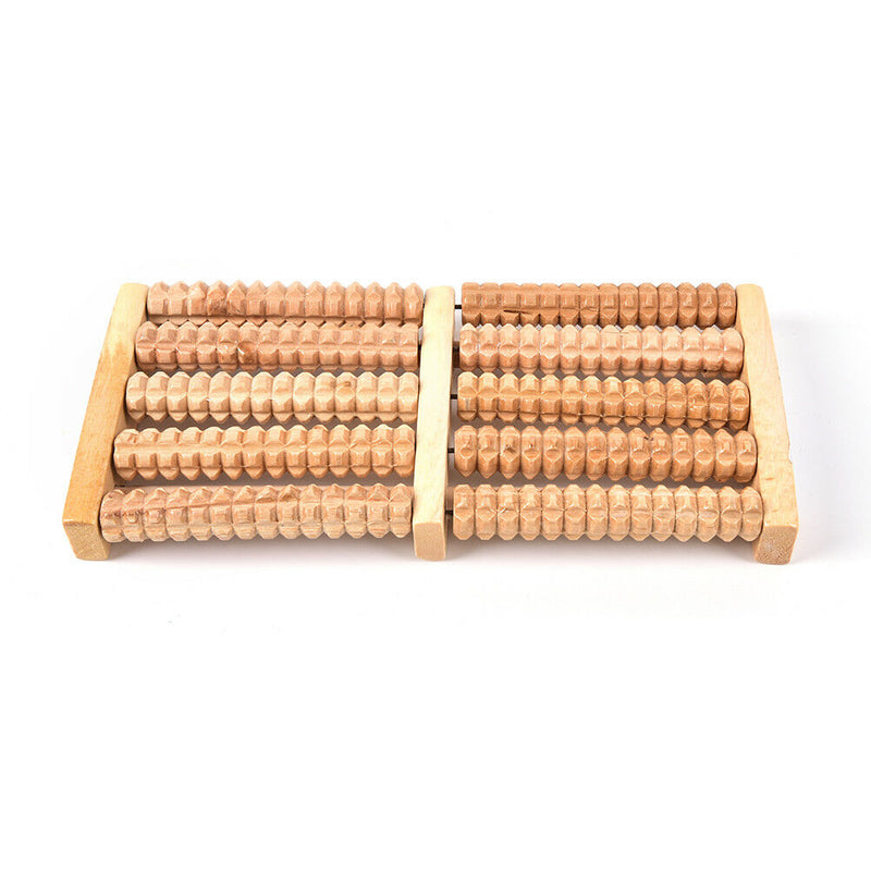 5 Row Wooden Foot Roller Wood Care Massage Reflexology Relax Relief Massager  BX