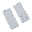 Women White 2 Rows Hook and Eye Tape Stretch Bra Strap Extenders