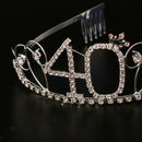 40th Birthday Tiara and Sash Set 40 and Still Hot Satin Sash Rhinestone Tiara