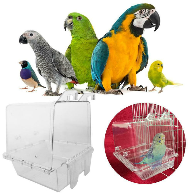 Pet Acrylic Bathtub Birds Bathroom Cage Food Feeder For Birds Parrots Macaws