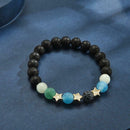 Natural Volcanic Stone Bracelet Luminous Beads Stars Bangle Women Jewelry