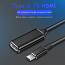 USB-C HUB Type-C to HDMI HD TV Adapter USB 3.1 4K Converter for PC Laptop