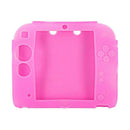 Rubber Silicone Case Cover Clear Screen Protector for Nintendo 2DS (Pink)