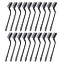 20 Pieces Mini Handle Stainless Steel Wire Bristles Brush Set for Cleaning  J7D2