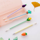 5Pcs Cute Black Ink Vegetable Gel Pen 0.5Mm Cartoon Plastic Gel Pens For Wr G7C5