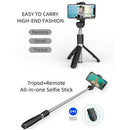 Extendable Selfie Stick Monopod  Tripod Wireless Remote Shutter For Cellphone