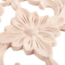 1x Rubber Wood Carved Onlay Applique Unpainted Furniture for Home Door Cabi