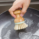 4 Pieces Bamboo Mini Scrub Brush Coconut Bristles Pot Brushes Dish Scrubber