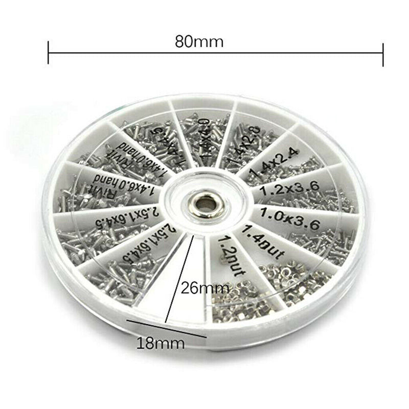 Eyeglass Repair Kit, 600Pcs Sunglasses Watch Tiny Screws Assortment Stainless