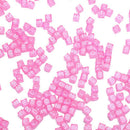 1000PCs Acrylic Spacer Beads Alphabet Letters Carved Square Pink 6mmx6mm