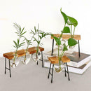 Test Tube Flower Vase ChairWooden Stand for Hydroponic Plant 3 Bottle
