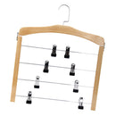 2PCS WOODEN 4 LAYER PANTS HANGER CLOSET SKIRT JEANS SLACK HANGERS STORAGE RACKS