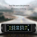 Car Tire Pressure Monitoring System LCD Solar Wireless 4 TPMS Sensors Exter S4H2