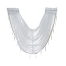 Sheer Valance Curtain White 57x37 inch Rod Pocket Window Curtain Voile Curtain