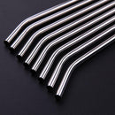 8Pcs Stainless Steel Metal Drinking Straw Straws with 3 Cleaner Brush Kit