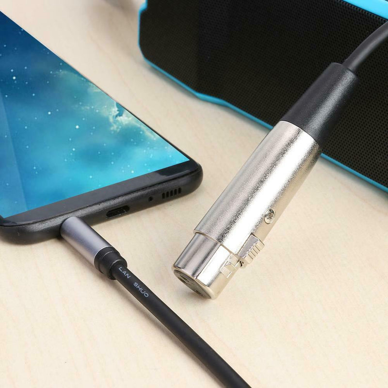1.5m XLR 3pin Female to 3.5mm Stereo TRS Male Audio Adapter Cable for Microphone