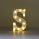 White Large Plastic Marquee Freestanding Alphabet LED Light UP Letters S