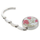 Red Flowers Printed Foldable Handbag Hook Table Hanger R9V3