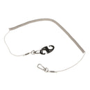 2.5m Retractable Steel Wire Coiled Lanyard Rope w/Carabiners Tackle
