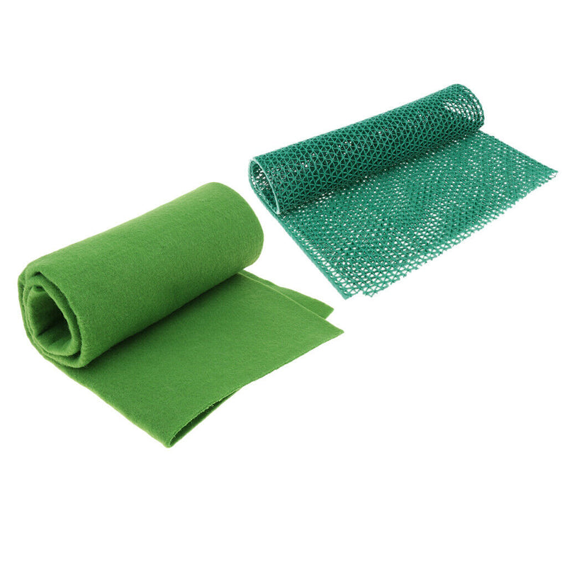2 Pcs Green Reptile Carpet Fiber Pet Mat For Lizards Waterproof Pad 60cm