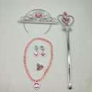 2 Sets Girls Princess Costume Accessories Gloves Wand Tiara Jewelry 6/set