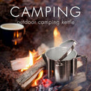 Outdoor Camping Kettle Stainless Steel Cooking Kettle 1.2L Lightweight Comp Y5Z8