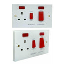 1pc 45 Amp Cooker Switch With Neon Indicator & 13 Amp Plug Socket New
