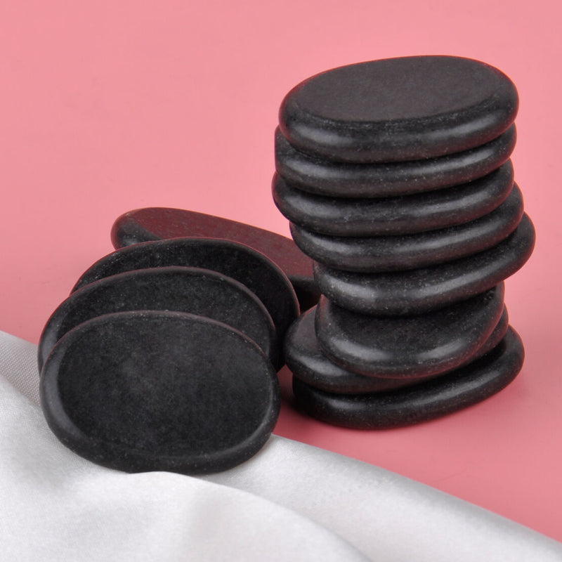 12pcs Massage Master Hot Stone Toe Spa Massage Kit Basalt Rock Asst Relaxing