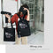4pcs/set Letter Print Canvas Women Totes Pen Bags Clutch Backpacks (Black)