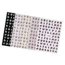 5 Color Adhesive Nail Transfer Stickers Letters Decals Stencils For Mirror Phone