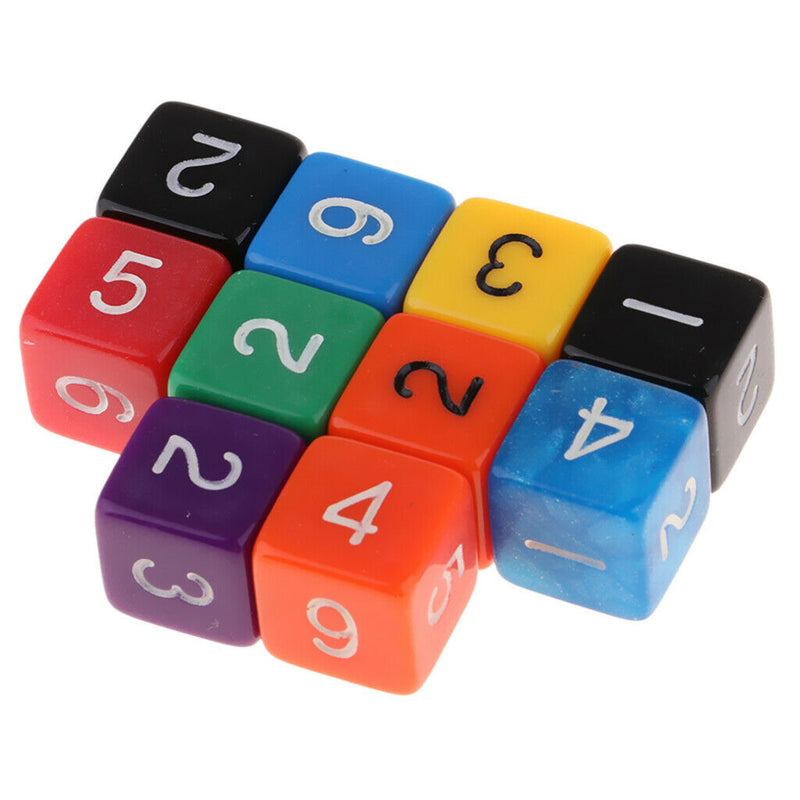 Square Acrylic Dice 6 Sided 6-Die Set for Primary School Student Mathematics,
